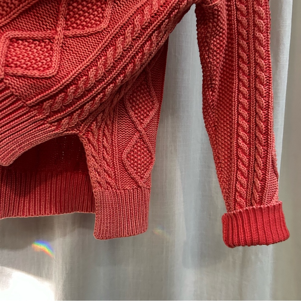 Anthropologie PILCRO JONI CABLE-KNIT SWEATER Coral size small - Picture 9 of 15